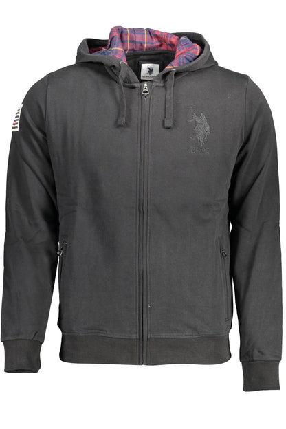 U.S. POLO FELPA CON ZIP UOMO NERO