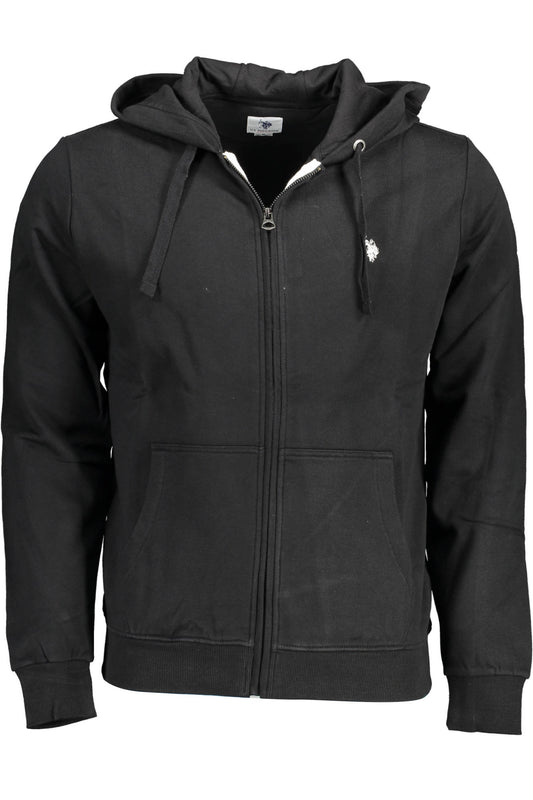 U.S. POLO FELPA CON ZIP UOMO NERO