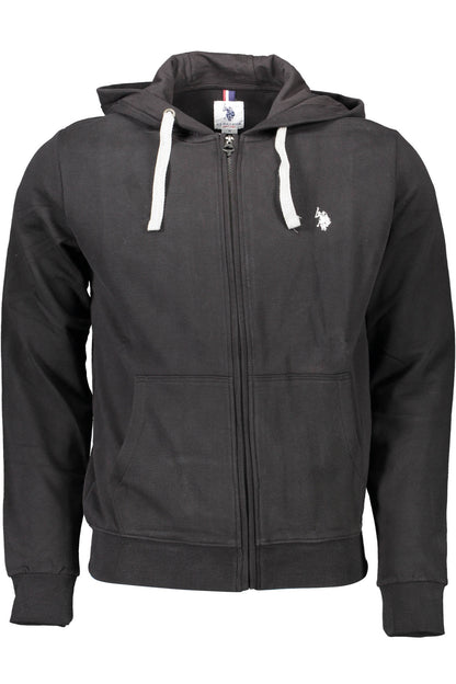 U.S. POLO FELPA CON ZIP UOMO NERO