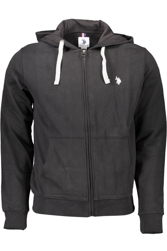 U.S. POLO FELPA CON ZIP UOMO NERO