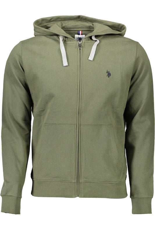 U.S. POLO FELPA CON ZIP UOMO VERDE