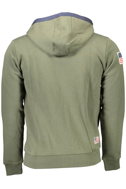 U.S. POLO FELPA CON ZIP UOMO VERDE