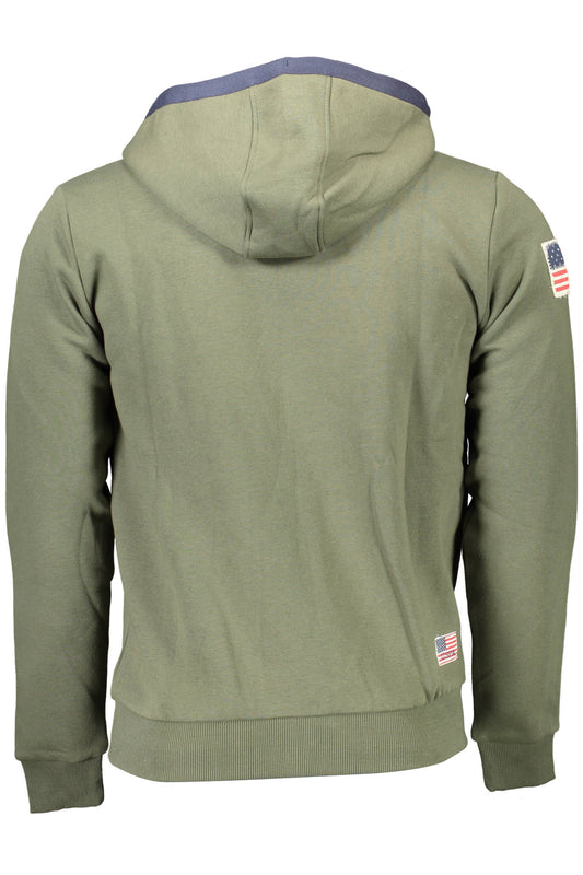 U.S. POLO FELPA CON ZIP UOMO VERDE