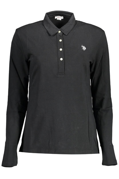 U.S. POLO POLO MANICHE LUNGHE DONNA NERO
