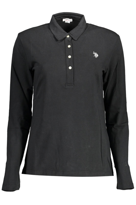 U.S. POLO POLO MANICHE LUNGHE DONNA NERO