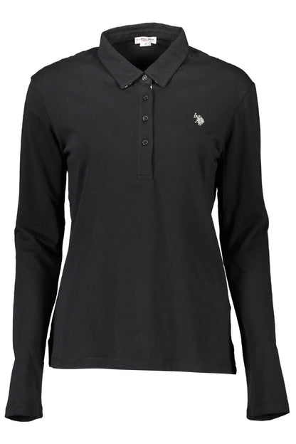 U.S. POLO POLO MANICHE LUNGHE DONNA NERO
