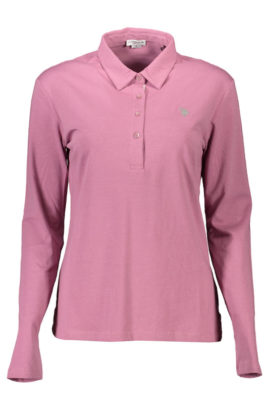 U.S. POLO POLO MANICHE LUNGHE DONNA ROSA