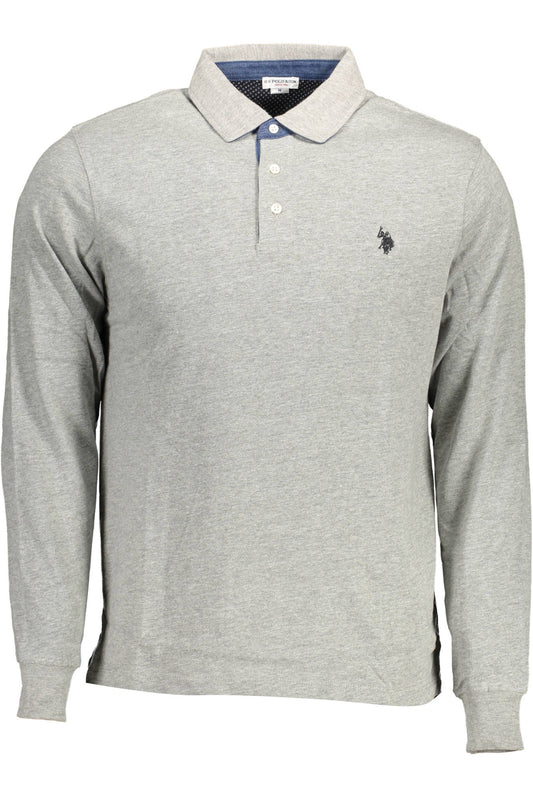 U.S. POLO POLO MANICHE LUNGHE UOMO GRIGIO